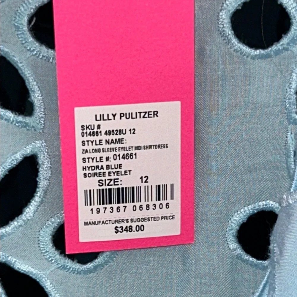Lilly Pulitzer NWT
Hydra Blue Soirée Eyelet LS Dress Size 12 - Picture 8 of 8